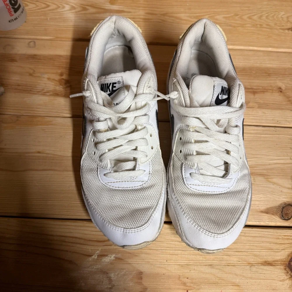 Nike Air Max 90 White Black Men's Casual Athletic Sneakers‎ Shoes Size 9
